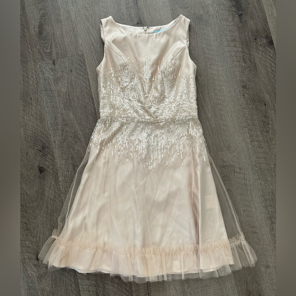 NWOT Kathy Hilton Sparkly Sequin Blush Pink Women’s Dress Size 8